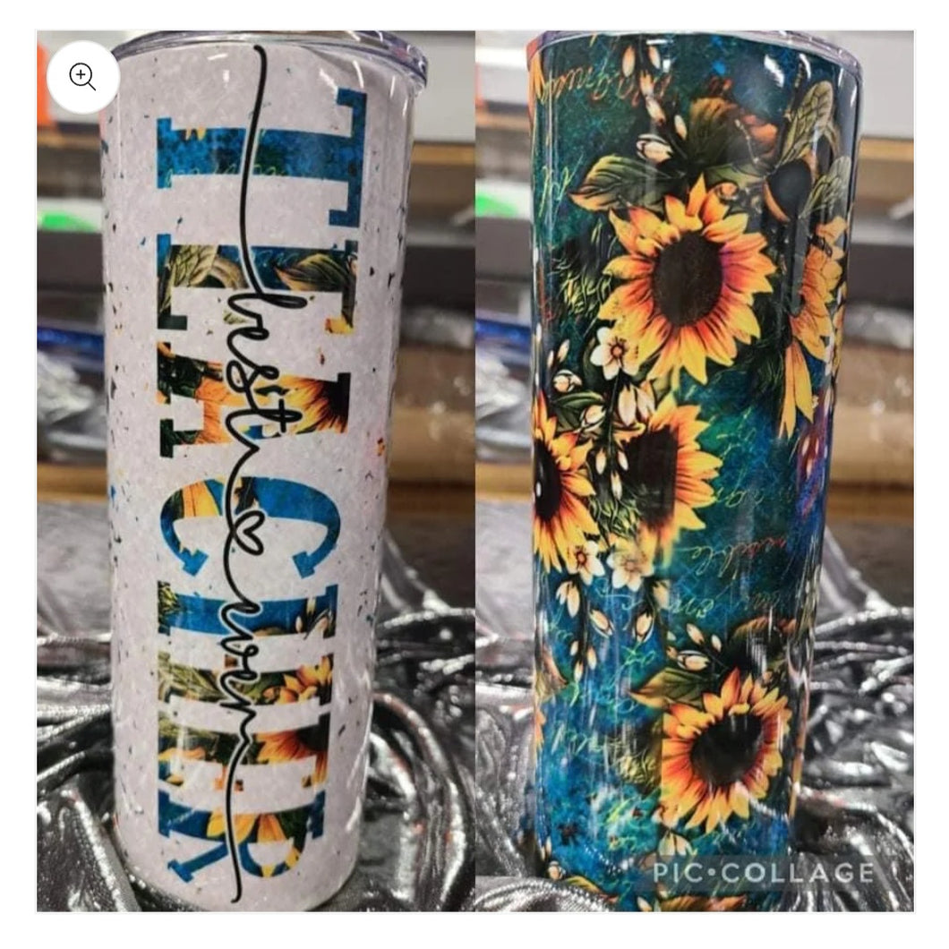 Sunflower teacher tumbler