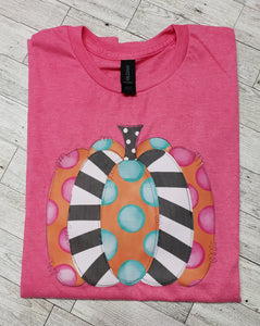 Polka dot pumkin fall T