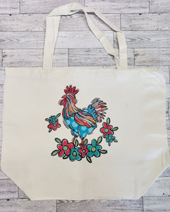 Rooster large heavy duty tote bag