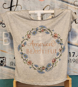 America the beautiful lace back T