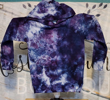 Load image into Gallery viewer, Deep purple tie dyed youth hoodie