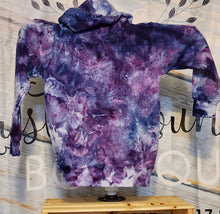 Load image into Gallery viewer, Deep purple tie dyed youth hoodie