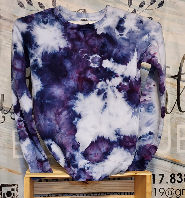 Deep purple tie dyed crewneck